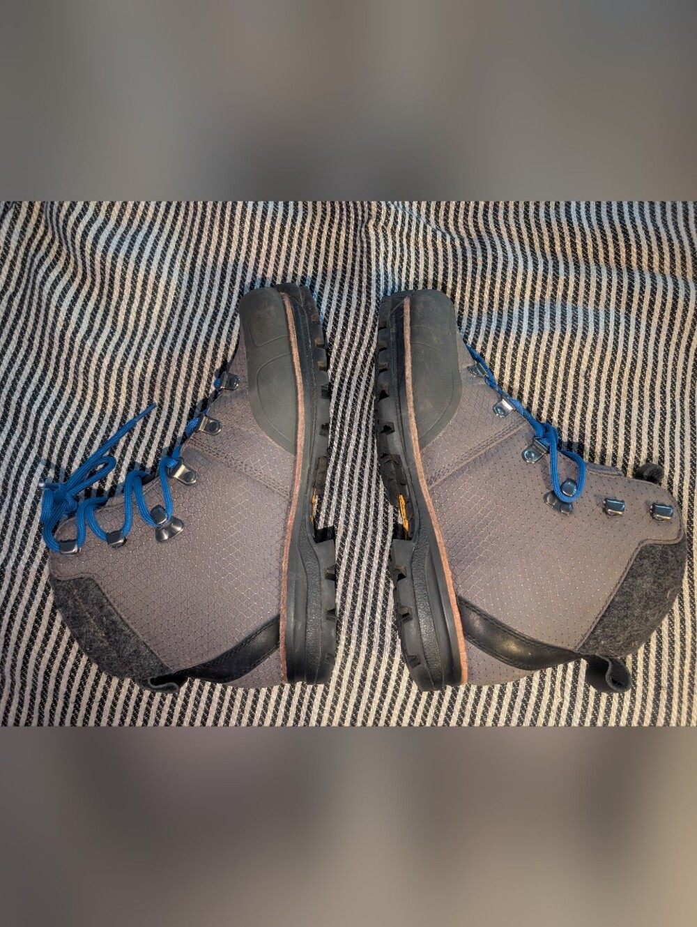 L L Bean Knife Edge Women's Gray Nylon Waterproof Vibram Sole Hiking Boots Sz 8 - Picture 9 of 16